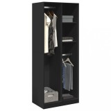 Gossi sifonier, negru, 80x50x200 cm, lemn prelucrat