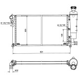 Radiator racire Peugeot 106 S16 1,6 87kw Cu/Fara Ac; Si Modelul 106 Rallye 1,3 74kw U/Fara Ac Benzina, Manual, 530x320x24, Cu lipire fagure mecanica, Rapid