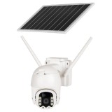 Camera rotativa Speed Dome Kruger&amp;Matz 4G cu panou solar, Wi-Fi, 3MP, IR 30m, Audio, Card Sim, Difuzor, Connect C100 KM2214.1 SafetyGuard Surveillance