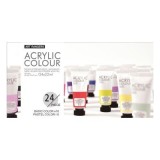 Culori acrilice Magi-Wap Art Rangers, 24 culori x 22ml, culori de baza, culori pastel, metalice, cu sclipici, FEA2422T-2