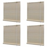 VidaXL Jaluzele din bambus natural tip rulou, 4 buc., 120 x 160 cm