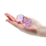 Dop Anal Din Sticla Crystal Rose, Lila, 9 cm, NS Toys