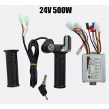 Controler de viteza electric pentru bicicleta E-bike, Enforose, 24V/36V/48V, 1000W, negru+argintiu, set cu maneta de acceleratie