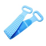 Perie tip banda din silicon pentru spalat pe spate, culoare albastru deschis, Oem