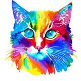 Cumpara ieftin Sticker decorativ Pisica, Multicolor, 62 cm, 7629ST, Oem