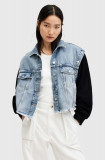 AllSaints geaca CHLO DENIM SWEAT JKT femei, de tranzitie, oversize, W044OA