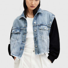 AllSaints geaca CHLO DENIM SWEAT JKT femei, de tranzitie, oversize, W044OA