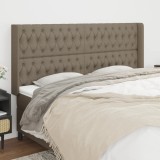 VidaXL Tăblie de pat cu aripioare gri taupe 183x16x118/128 cm textil