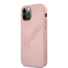 Husa Cover Guess PU Saffiano Vintage Script pentru iPhone 12/12 Pro Rose Gold foto