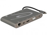 Docking station USB 3.1 tip C 4K (Gigabit, Mini DP, HDMI, VGA, USB 3.0, jack audio, micro SD/SD slot), Delock 87297