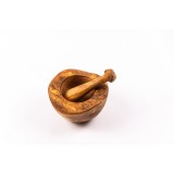 Mojar cu pistil Rustic din lemn de măslin