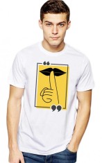 Tricou barbati alb, Don&#039;t Speak - 2XL