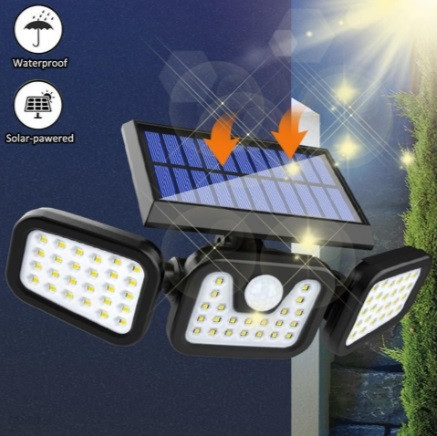 Lampa Solara LED, reglabila, model TRIO, cu senzor crepuscular si senzor de