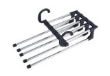 Umeraș pentru pantaloni, 6 perechi, extensibil, metal, negru/argintiu, Oem