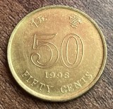 C50 - Moneda foarte veche - Hong Kong - 50 centi - 1998