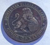 234. Moneda Spania 5 centimos 1870, Europa