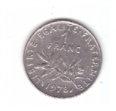 Moneda Franta 1 franc 1978, stare buna, curata foto