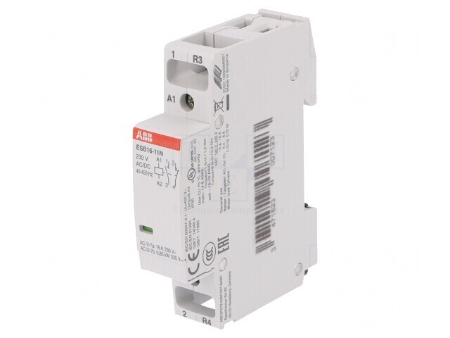 Contactor 2P 16A 230V NC NO