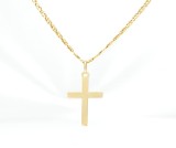 Pandantiv cruce minimalistă din aur galben de 14k