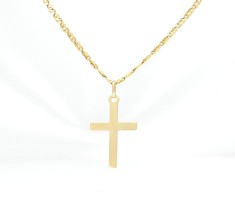 Pandantiv cruce minimalistă din aur galben de 14k