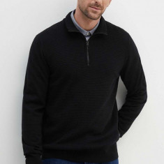 BOSS pulover de lana barbati, culoarea negru, light, cu turtleneck, 50519590