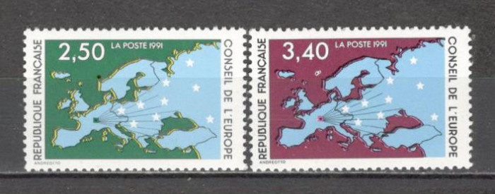 Franta.1991 Consiliul Europei-Harta XF.701
