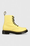 Cumpara ieftin Dr. Martens bocanci de piele 1460 Pascal femei, culoarea galben, cu toc plat, DM30689708