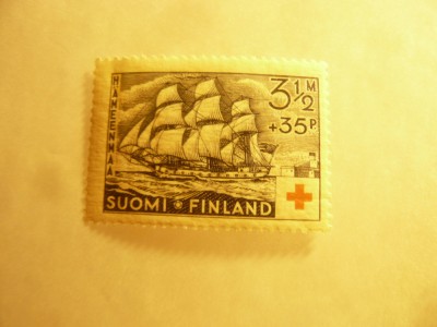 Timbru Finlanda 1937 Corabie foto