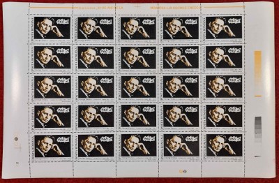 RO 1995 &amp;quot;40 de ani m. George Enescu&amp;quot; , LP 1376 , serie 1 val. in coala de 25 MNH foto