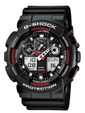 Ceas Sport Casio G-SHOCK GA-100 Black&amp;RED-NOU ! NEGRU MAT CRONOGRAF ACTIV !