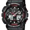 Ceas Sport Casio G-SHOCK GA-100 Black&amp;RED-NOU ! NEGRU MAT CRONOGRAF ACTIV !