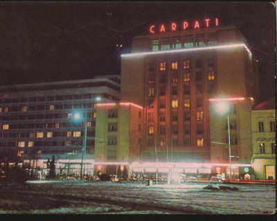 CPI B12458 CARTE POSTALA - BRASOV. HOTEL CARPATI, NOAPTEA foto