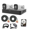 Sistem de supraveghere Uniview cu 2 camere 5MP, Audio, Infrarosu 20m, DVR Hibrid cu 4 canale 5MP, HDD, accesorii SafetyGuard Surveillance