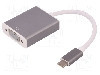 Cablu D-Sub 15pin HD soclu, USB C mufa, USB 3.1, lungime 185mm, {{Culoare izola&amp;#355;ie}}, QOLTEC - 50428