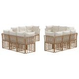 vidaXL Set de canapele de exterior cu pernă 12 pcs natural Poliester 3437422