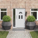 Cumpara ieftin Jardiniera 2 pcs Negru 100 x 100 x 80 cm Otel