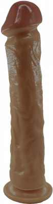 Dildo Realist Big Jim cu Ventuza, PVC, Caramel, 27.5 cm, Guilty Toys foto