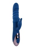 Vibrator Iepuras The Ringer 10 Moduri Stimulatoare, Thrusting, Silicon, USB, Albastru, 23.8 cm