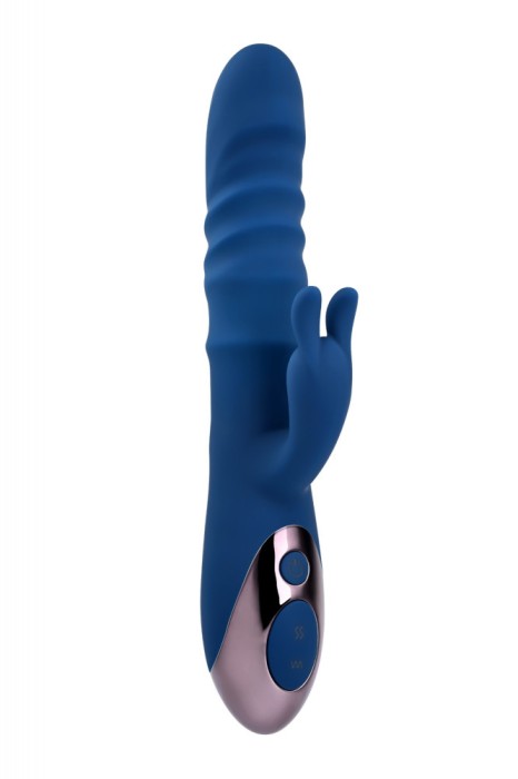 Vibrator Iepuras The Ringer 10 Moduri Stimulatoare, Thrusting, Silicon, USB, Albastru, 23.8 cm