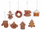 Cumpara ieftin Set 8 ornamente de brad din polirasina model Turta Dulce 6x8 cm