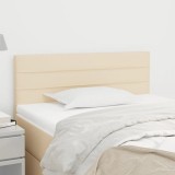 vidaXL Tăblie de pat, crem, 90x5x78/88 cm, textil