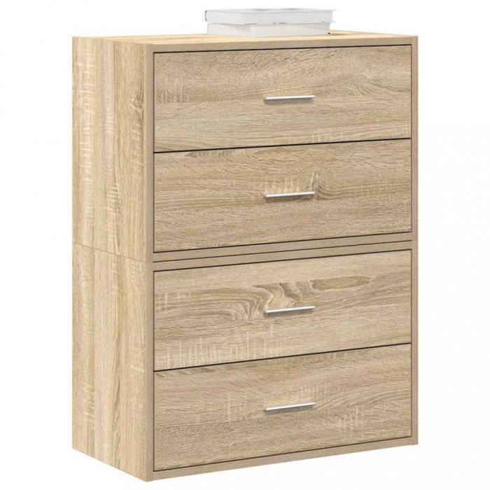 vidaXL Dulapuri cu 2 sertare 2 buc Stejar Sonoma Lemn prelucrat 858826