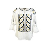 Bluza tip ie dama RM 128, marime L, alb/maro