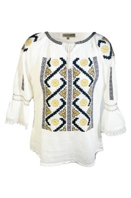 Bluza tip ie dama RM 128, marime XL, alb/maro foto
