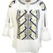 Bluza tip ie dama RM 128, marime XL, alb/maro