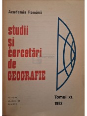 Victor Tufescu - Studii si cercetari de geografie, vol. 40 (Editia: 1993)