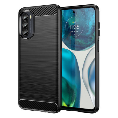 Husa pentru Motorola Moto G52 4G / Moto G82 5G - Techsuit Carbon Silicone - Black foto