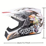 Cumpara ieftin Casca Moto Cross si ATV Full Face Copii si Adulti, Echipament Protectie Enduro MTB Quad, ABS, Omologare DOT, Marimea S, Alb/Tribal