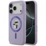 Husa MagSafe pentru Apple iPhone 18 Pro Max / 17 Pro Max, Karl Lagerfeld, Silicone Ring Karl &amp; Choupette, Mov