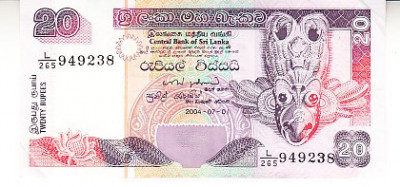 M1 - Bancnota foarte veche - Sri Lanka - 20 rupii - 2004 foto
